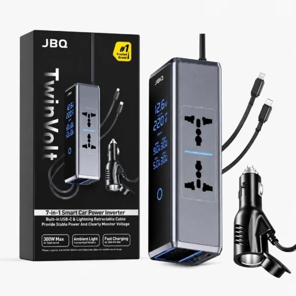 JBQ TwinVolt 7-in-1 Smart Car Power Inverter – Price in Kenya | Phones Gallery