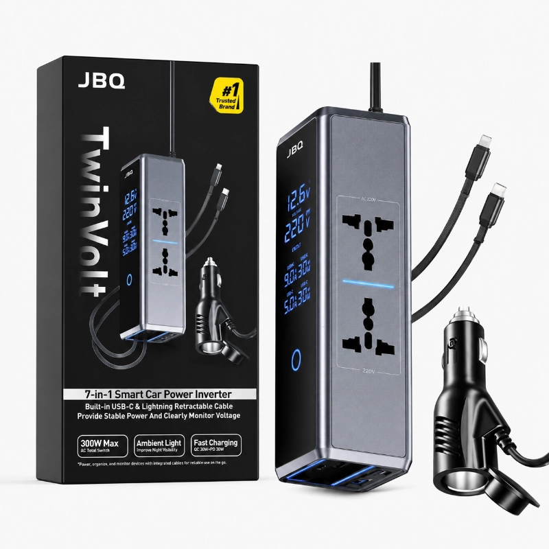 JBQ TwinVolt 7-in-1 Smart Car Power Inverter – Price in Kenya | Phones Gallery