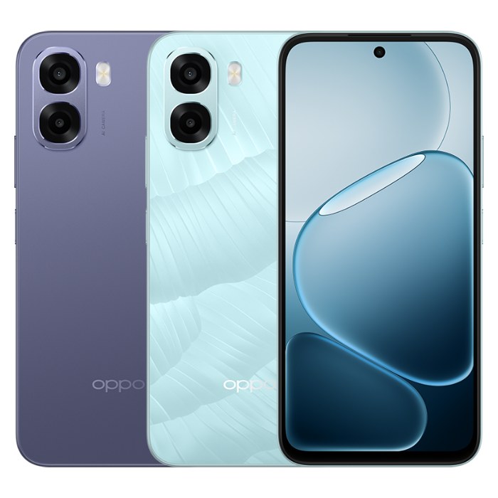 Oppo A6x in Plum Purple and Ice Blue